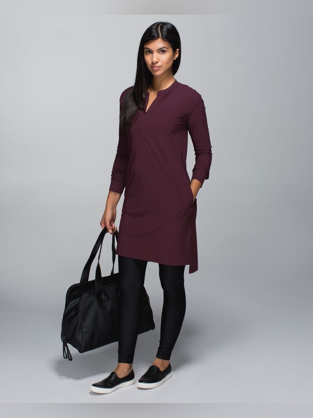 LULULEMON - Effortless dress in Bordeaux Drama. Fits XS 2/4. Pit to pit is 17”